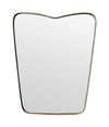 Mid Century mirror brass framed Italian with shaped top - 1950s