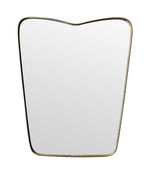 Mid Century mirror brass framed Italian with shaped top - 1950s