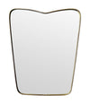 Mid Century mirror brass framed Italian with shaped top - 1950s