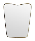 Mid Century mirror brass framed Italian with shaped top - 1950s