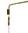 Mid century wall lights telescopic solid brass with counter weight switch Italian 1950s