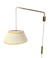 Mid century wall lights telescopic solid brass with counter weight switch Italian 1950s