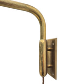 Mid century wall lights telescopic solid brass with counter weight switch Italian 1950s