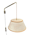 Mid century wall lights telescopic solid brass with counter weight switch Italian 1950s