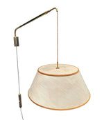 Mid century wall lights telescopic solid brass with counter weight switch Italian 1950s