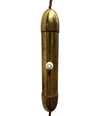 Mid century wall lights telescopic solid brass with counter weight switch Italian 1950s