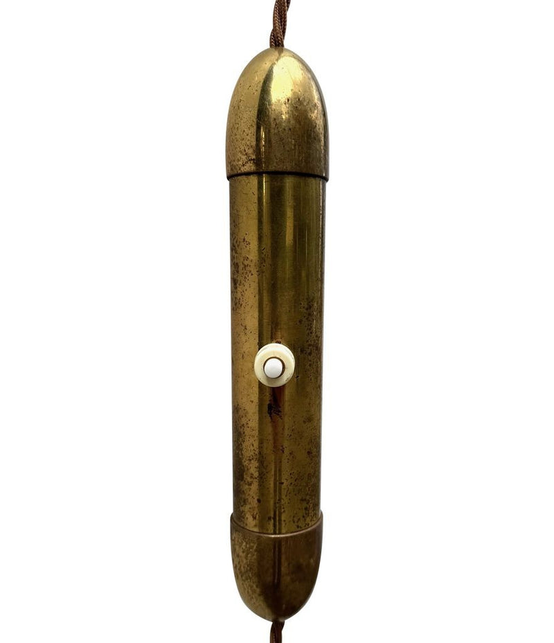 Mid century wall lights telescopic solid brass with counter weight switch Italian 1950s