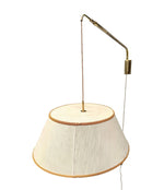 Mid century wall lights telescopic solid brass with counter weight switch Italian 1950s