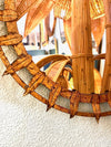 Mid century sunburst mirror - gilt wrought iron circular - 1950s - Spanish