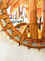 Mid century sunburst mirror - gilt wrought iron circular - 1950s - Spanish