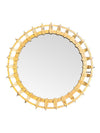 Mid century sunburst mirror - gilt wrought iron circular - 1950s - Spanish