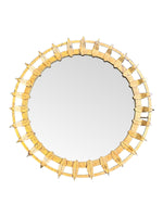 Mid century sunburst mirror - gilt wrought iron circular - 1950s - Spanish