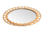 Mid century sunburst mirror - gilt wrought iron circular - 1950s - Spanish