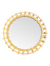 Mid century sunburst mirror - gilt wrought iron circular - 1950s - Spanish