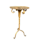 Mid century side table martini table wrought iron gilt metal Spanish 1950s
