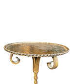 Mid century side table martini table wrought iron gilt metal Spanish 1950s