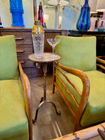 Mid century side table martini table wrought iron gilt metal Spanish 1950s