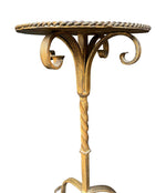 Mid century side table martini table wrought iron gilt metal Spanish 1950s