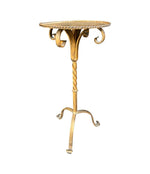 Mid century side table martini table wrought iron gilt metal Spanish 1950s