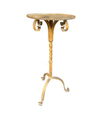 Mid century side table martini table wrought iron gilt metal Spanish 1950s