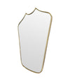 Mid Century mirror shield mirror with solid brass beaded frame 1950s