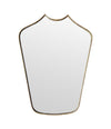 Mid Century mirror shield mirror with solid brass beaded frame 1950s