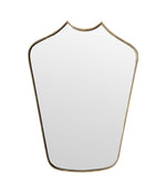 Mid Century mirror shield mirror with solid brass beaded frame 1950s