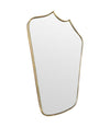 Mid Century mirror shield mirror with solid brass beaded frame 1950s