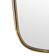 Mid Century mirror shield mirror with solid brass beaded frame 1950s