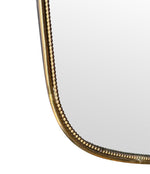 Mid Century mirror shield mirror with solid brass beaded frame 1950s