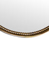 Mid Century mirror shield mirror with solid brass beaded frame 1950s
