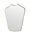 Mid Century mirror shield mirror with solid brass beaded frame 1950s