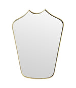 Mid Century mirror shield mirror with solid brass beaded frame 1950s