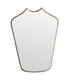 Mid Century mirror shield mirror with solid brass beaded frame 1950s