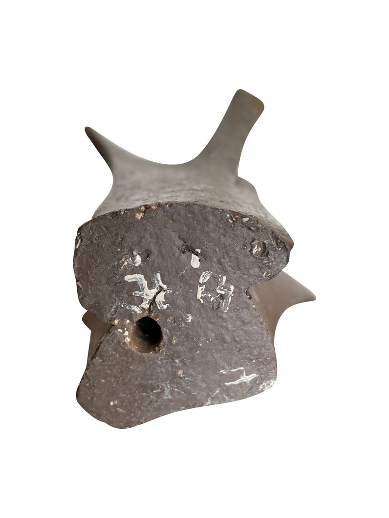 Mid century bronze abstract sculpture Belgian ceramic with bronze textured style finish
