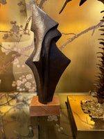 Mid century bronze abstract sculpture Belgian ceramic with bronze textured style finish