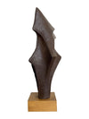 Mid century bronze abstract sculpture Belgian ceramic with bronze textured style finish
