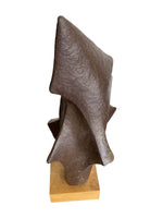 Mid century bronze abstract sculpture Belgian ceramic with bronze textured style finish