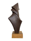 Mid century bronze abstract sculpture Belgian ceramic with bronze textured style finish