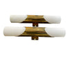 Mid Century wall sconces by Neuhaus Leuchten of white opaline and brass - 1960s