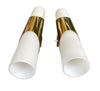 Mid Century wall sconces by Neuhaus Leuchten of white opaline and brass - 1960s