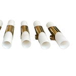 Mid Century wall sconces by Neuhaus Leuchten of white opaline and brass - 1960s