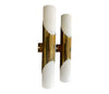 Mid Century wall sconces by Neuhaus Leuchten of white opaline and brass - 1960s