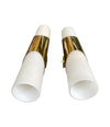 Mid Century wall sconces by Neuhaus Leuchten of white opaline and brass - 1960s