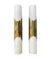 Mid Century wall sconces by Neuhaus Leuchten of white opaline and brass - 1960s