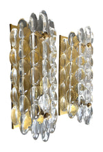 Mid century wall sconces Orrefors glass by Carl Fagerlund for Lyfa 1960s