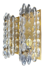 Mid century wall sconces Orrefors glass by Carl Fagerlund for Lyfa 1960s