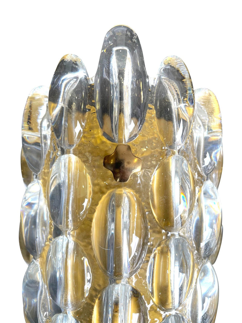 Mid century wall sconces Orrefors glass by Carl Fagerlund for Lyfa 1960s