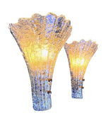 Mid century wall sconces gold leaf Orreors glass by Carl Fagerlund fan shaped wall sconces