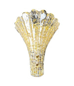 Mid century wall sconces gold leaf Orreors glass by Carl Fagerlund fan shaped wall sconces